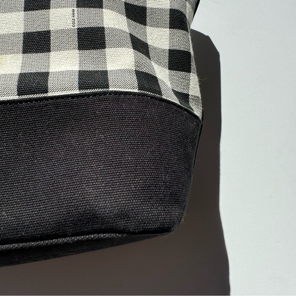Cole Haan Black White Checkered Tote Bag - Picture 3 of 12